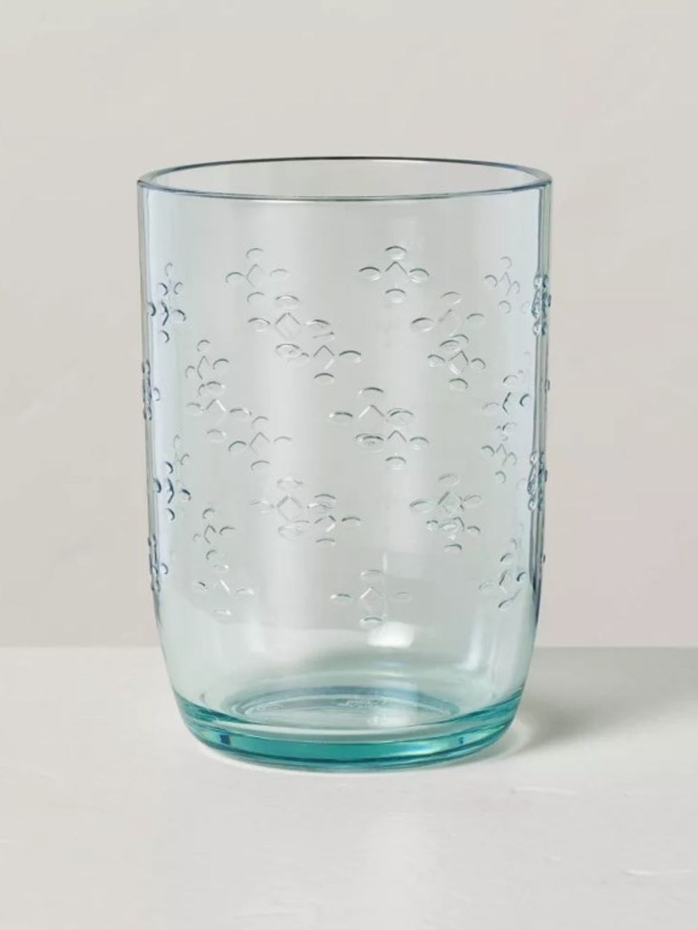 Hearth & Hand with Magnolia - Embossed Teal-Tinted Plastic Tumbler - Cottagecore
